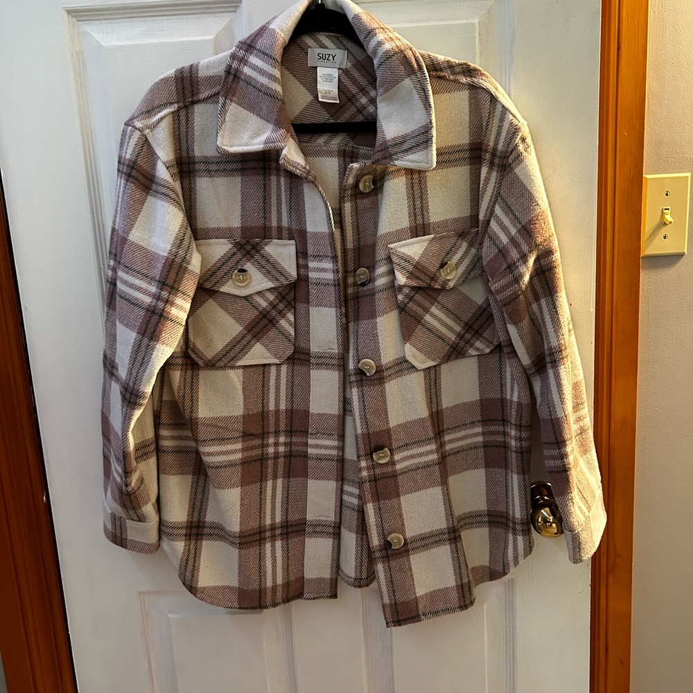 Cozy Plaid Button Up Jacket